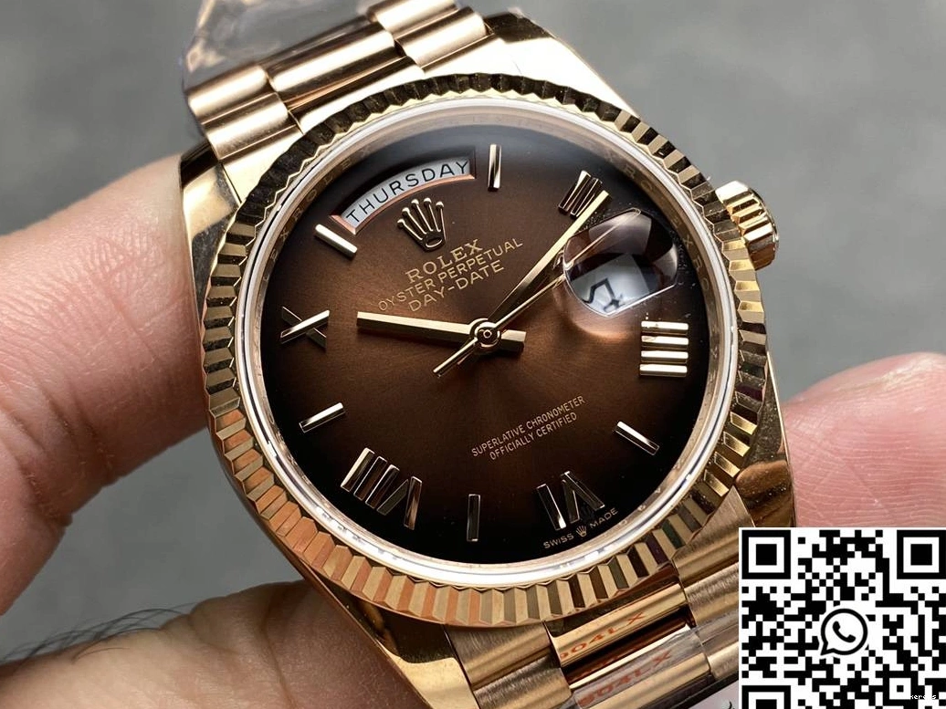 961 Rose Steel QF Factory M128235 Rolex Chocalate Date 36mm v5 StreetReady Day Tungsten Dial Gold 0821